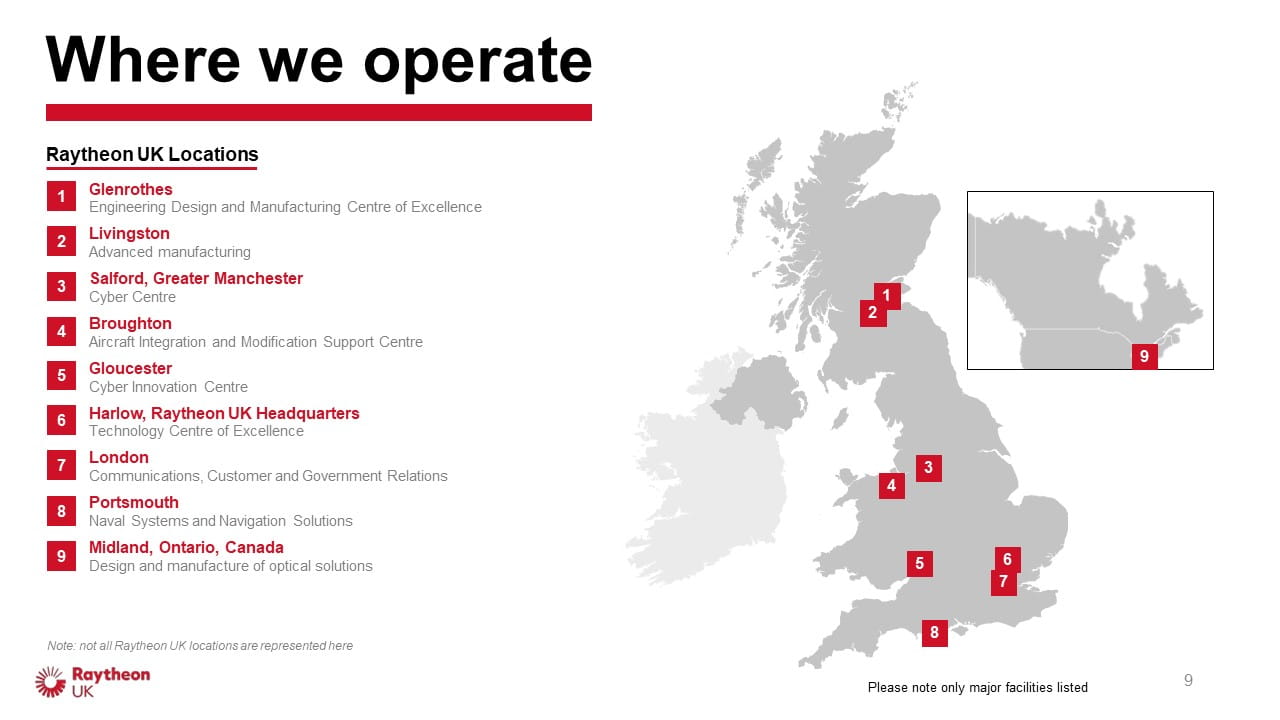 UK locations map