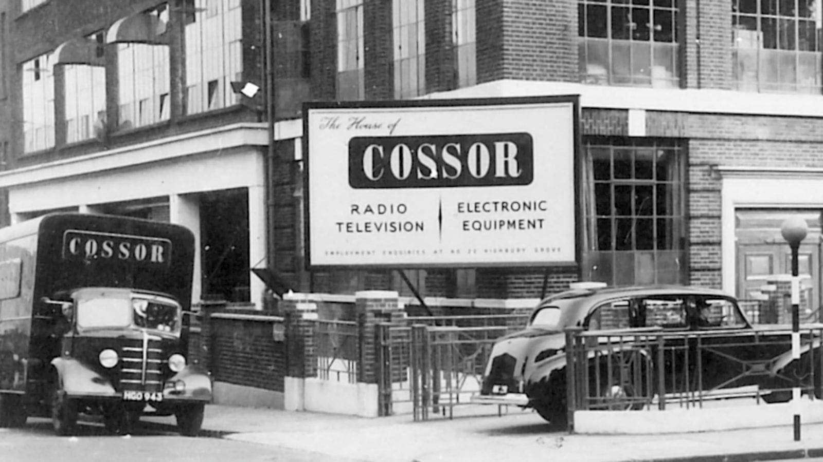 Front view of the A.C. Cossor Company (a forerunner to Raytheon Systems Limited)