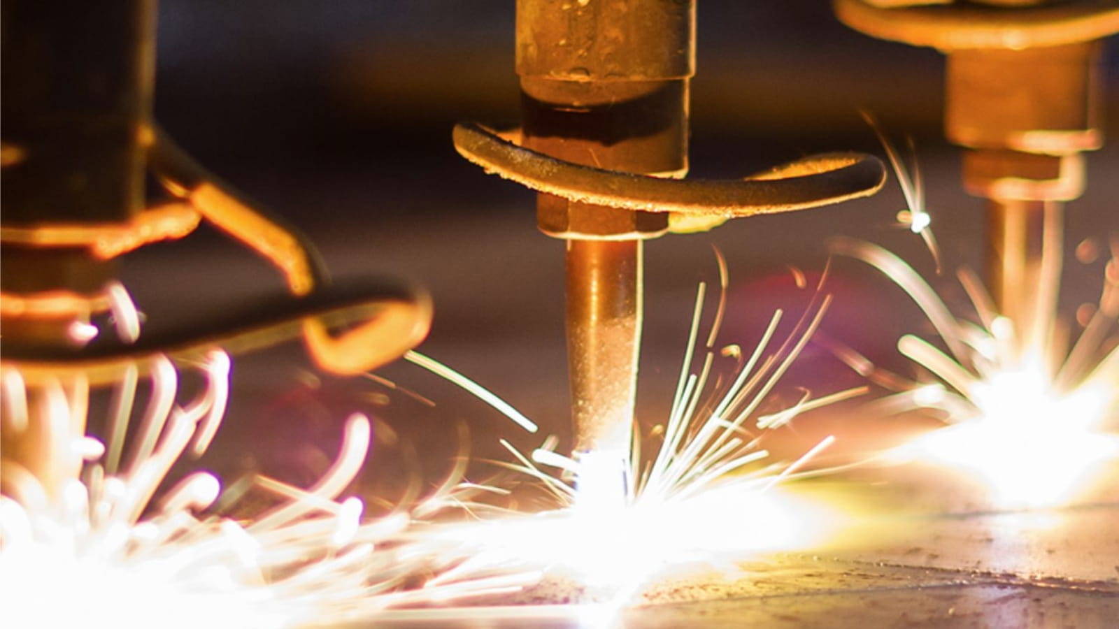 Sparks on metalwork