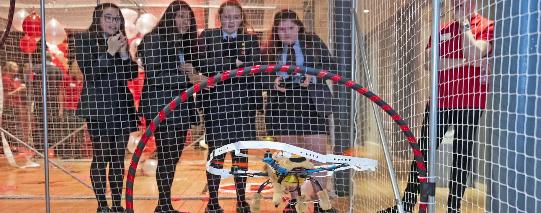 4 students testing a machine