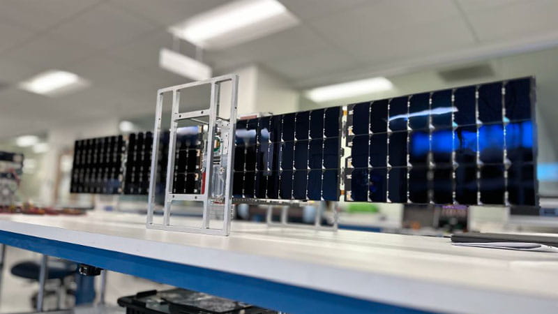 Small satellite with solar panels