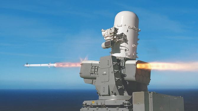 SeaRAM launch over water