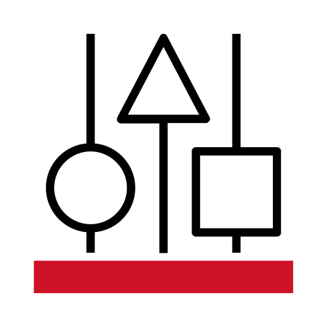 Icon with a circle, a triangle and a square