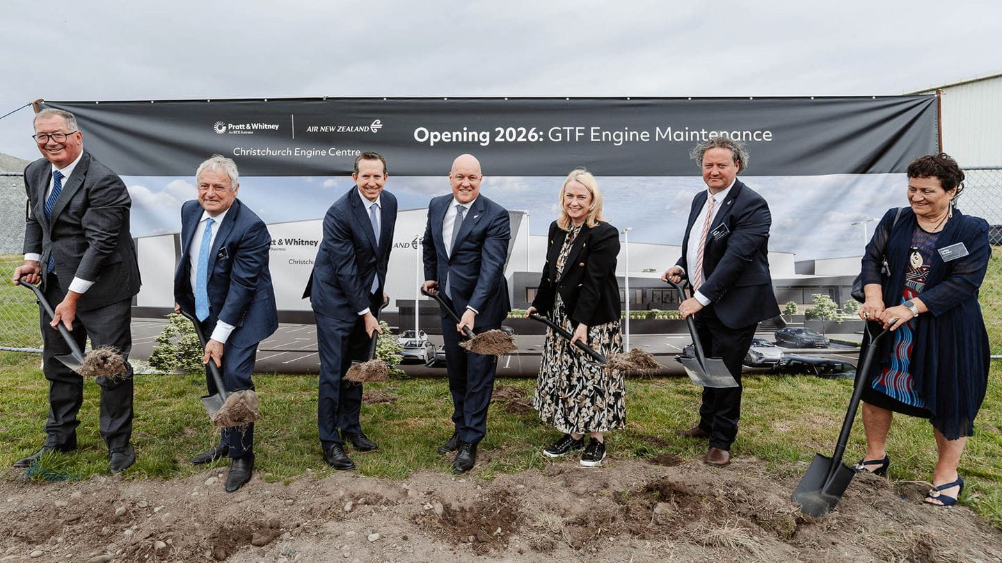 officials breaking ground at the Christchurch facility