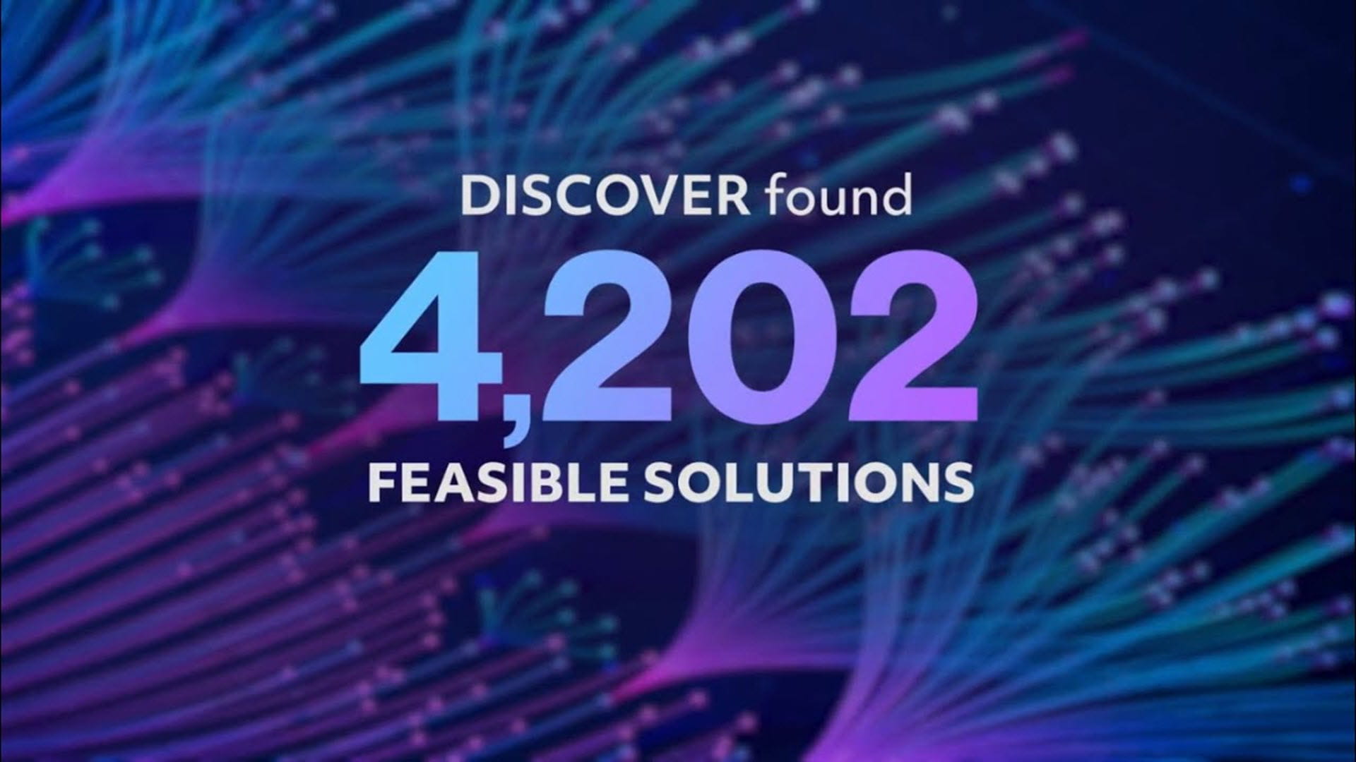 A colorful motif with the text 'DISCOVER found 4,202 feasible solutions'