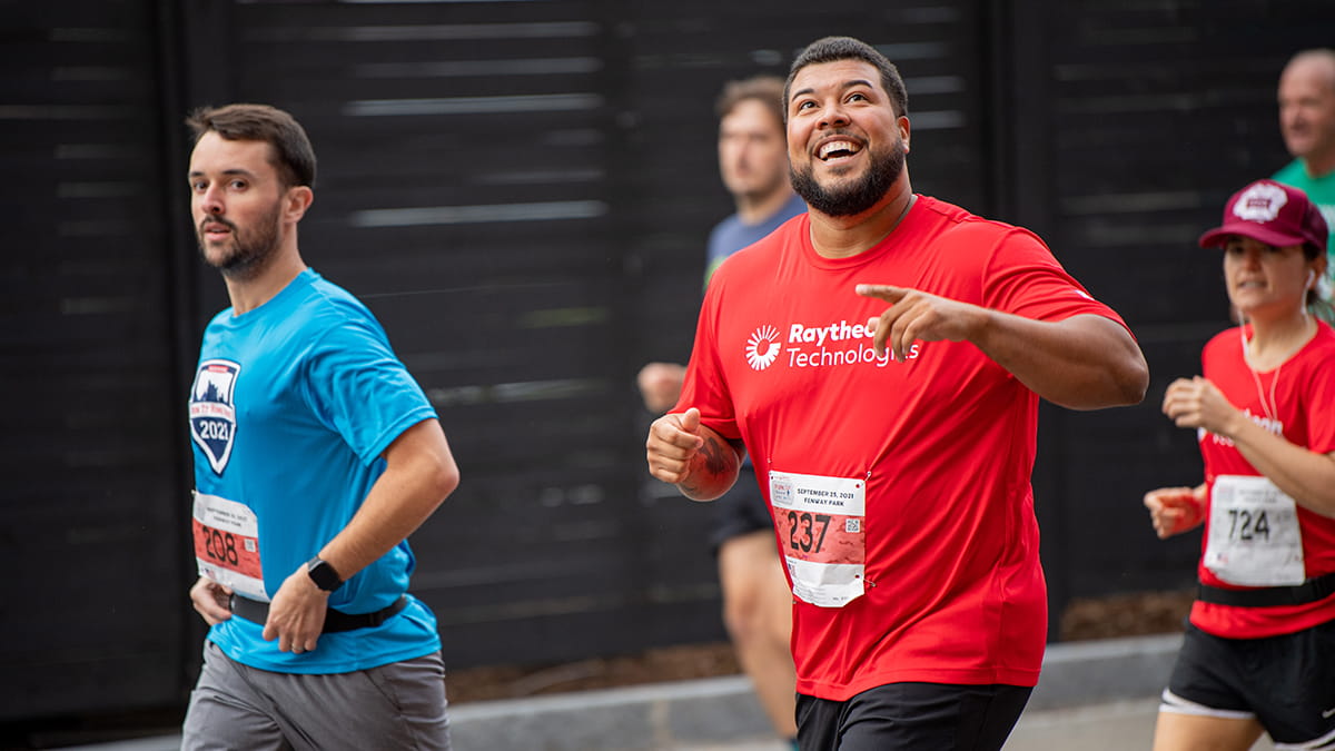 Raytheon Missiles & Defense employee Ricardo Figueroa (center) has taken part in Run to Home Base for four years, including his virtual participation in 2020. (Photo: Cullen McIntyre)