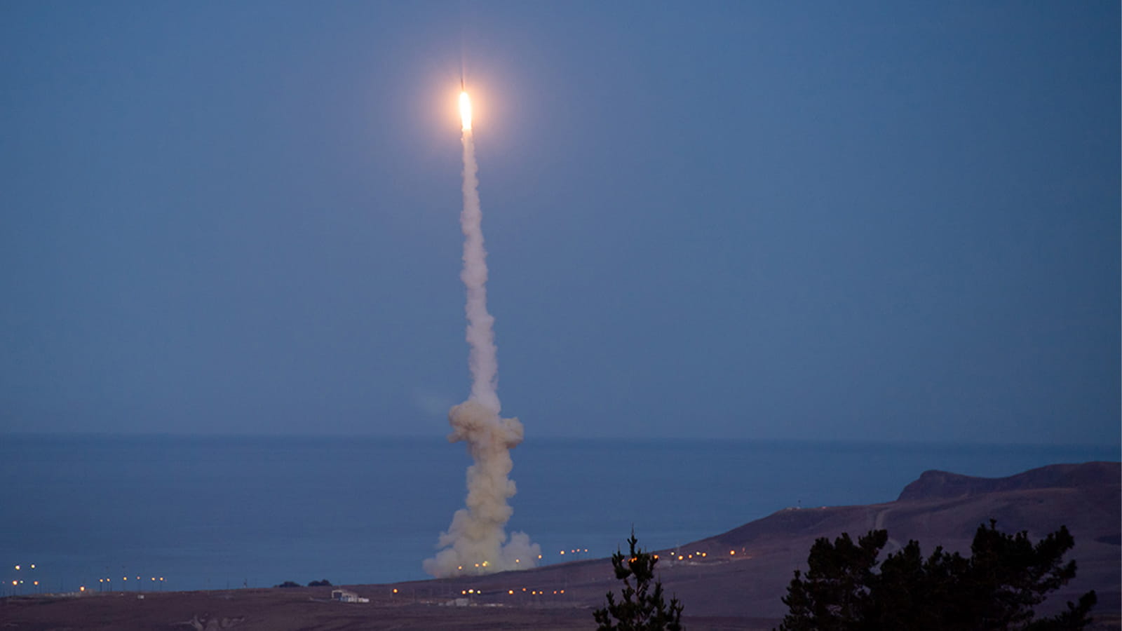 An upgraded Ground Based Interceptor with a Capability Enhanced-II Block 1 Exo-Atmospheric Kill Vehicle (EKV) is launched from Vandenberg Space Force Base, California, during Flight Test Ground-based Midcourse Defense Weapon System-12, or FTG-12, on December 11, 2023