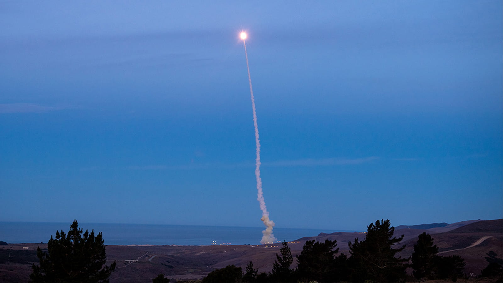 An upgraded Ground Based Interceptor with a Capability Enhanced-II Block 1 Exo-Atmospheric Kill Vehicle (EKV) is launched from Vandenberg Space Force Base, California, during Flight Test Ground-based Midcourse Defense Weapon System-12, or FTG-12, on December 11, 2023