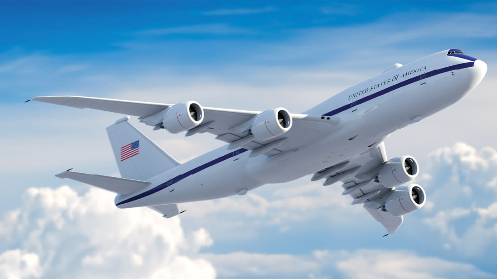 a rendering of an airplane branded United States of America