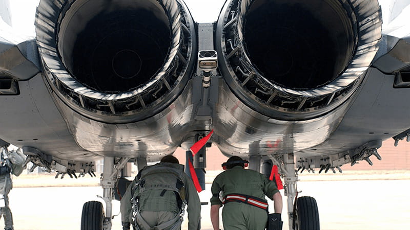 F15 engines rear view