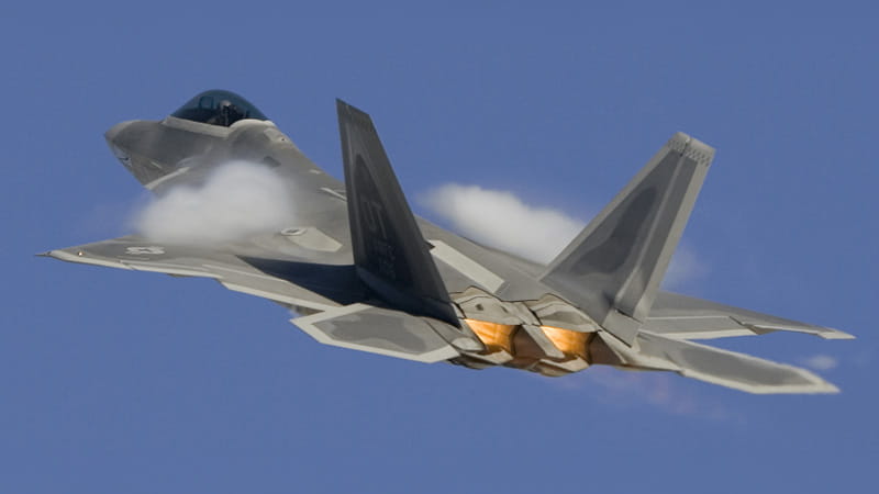 F-22 in flight