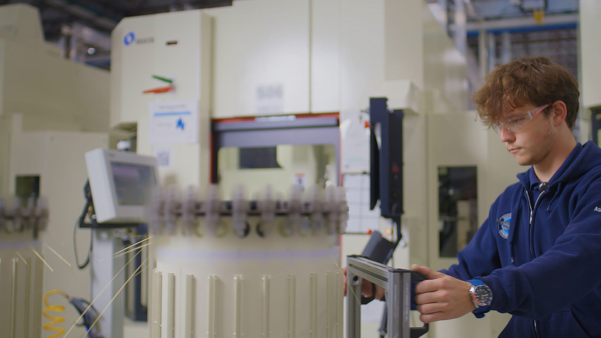 operator positioning electrode tubing