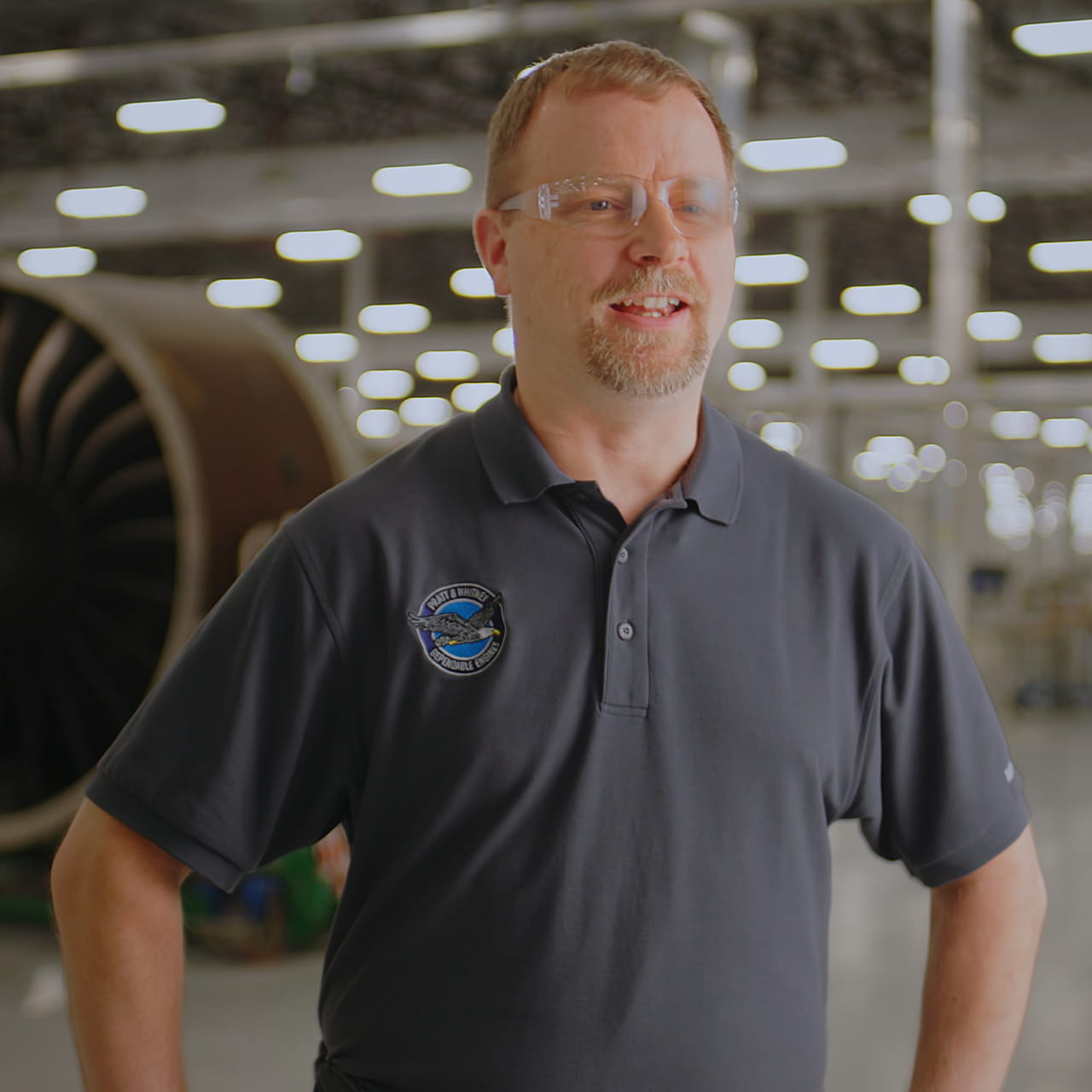 Dan Field in front of GTF engine