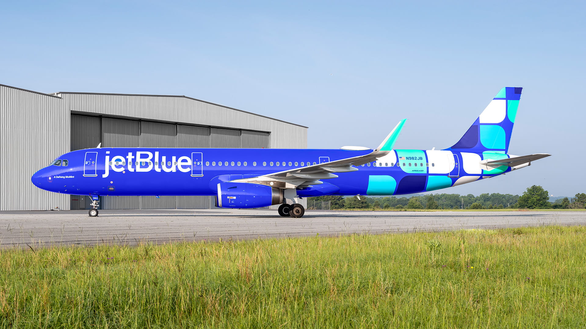 JetBlue airliner on runway