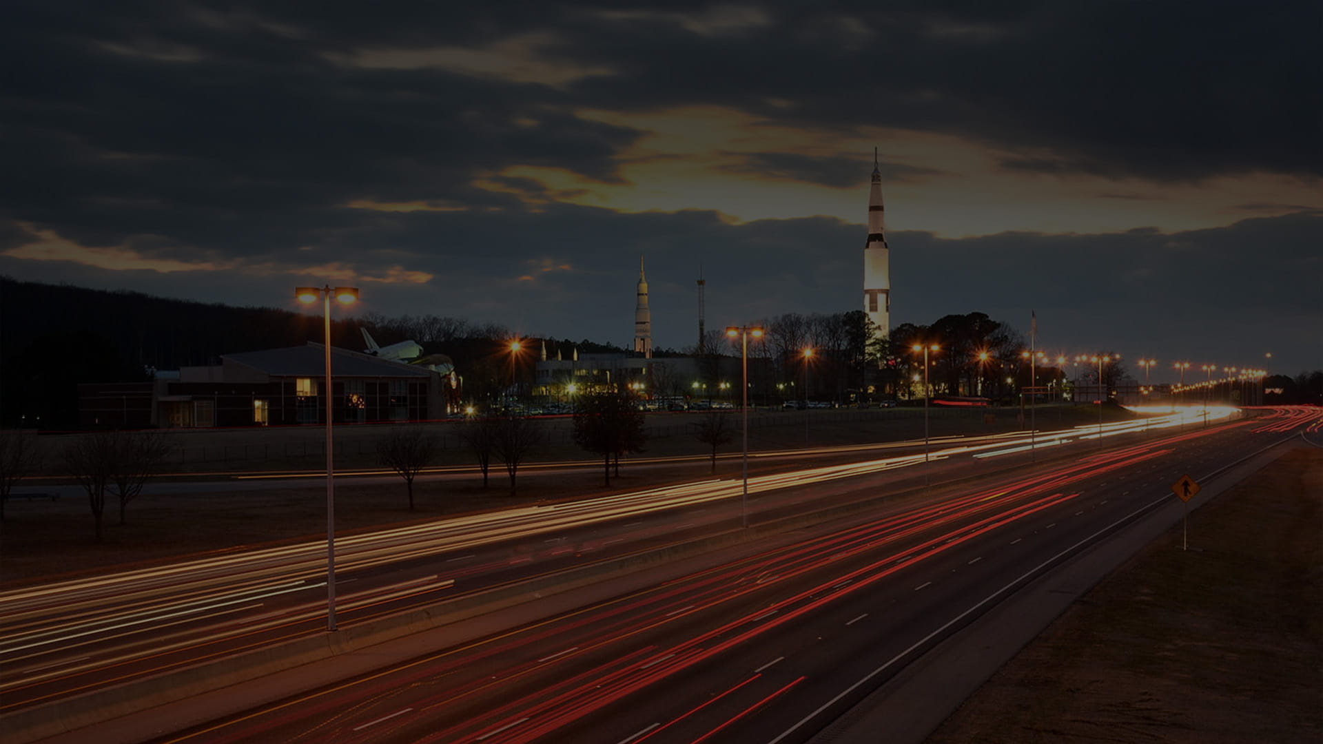 Huntsville, Alabama city skyline at twilight