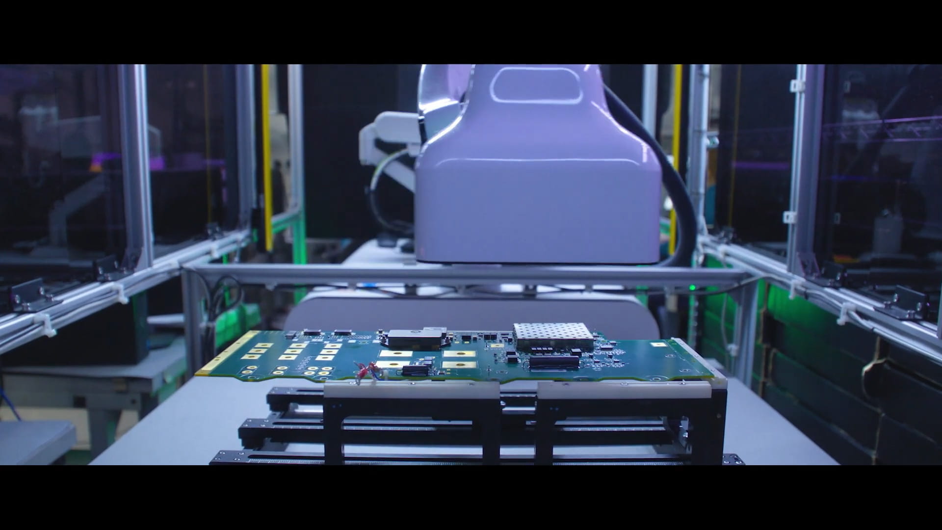 printed circuit board in a factory