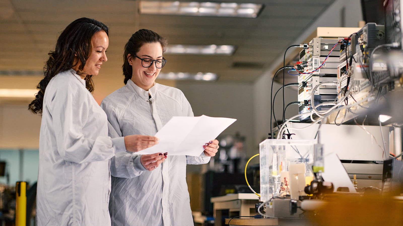 Two employees at station