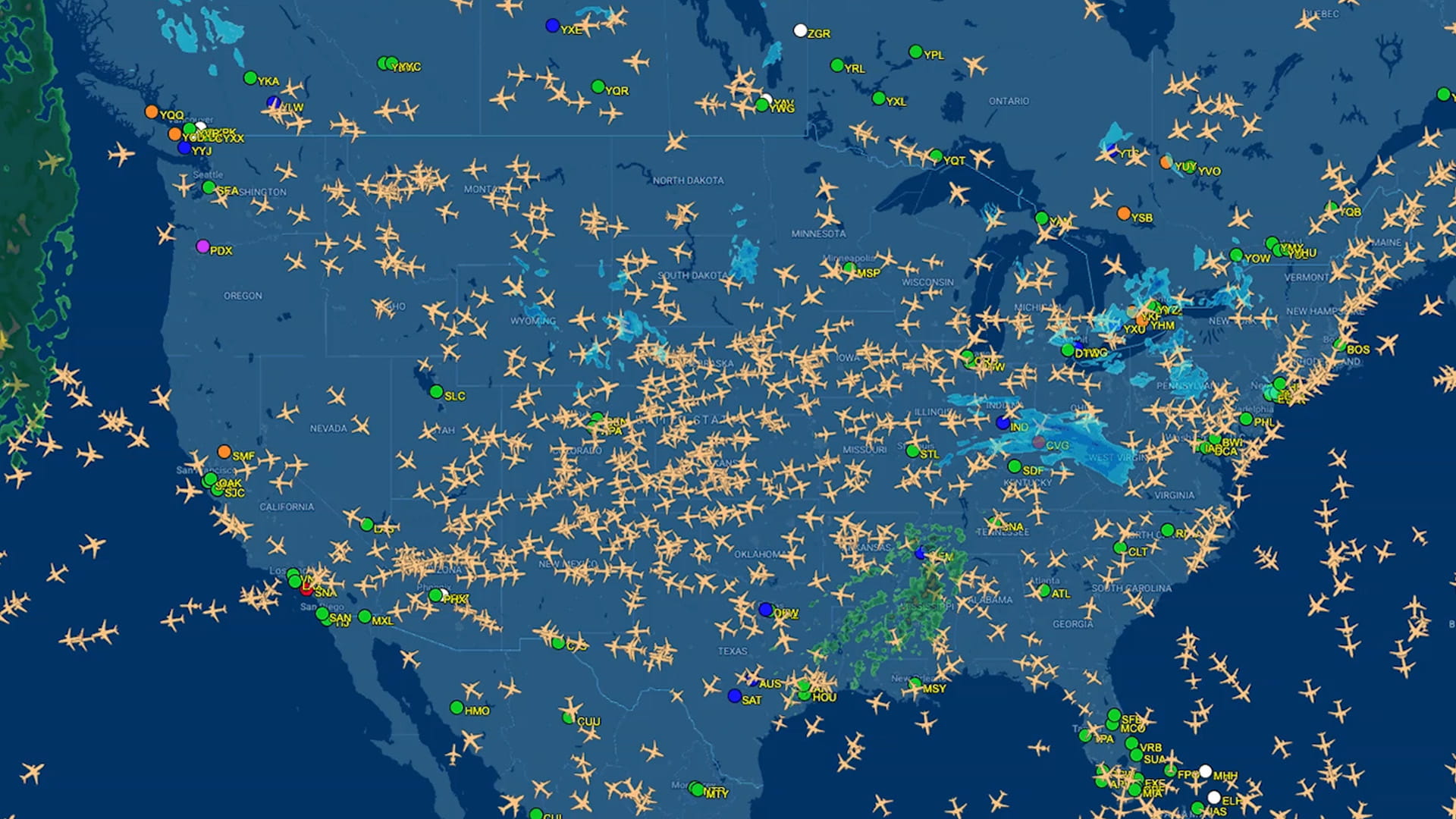FlightAware aircraft tracking screen