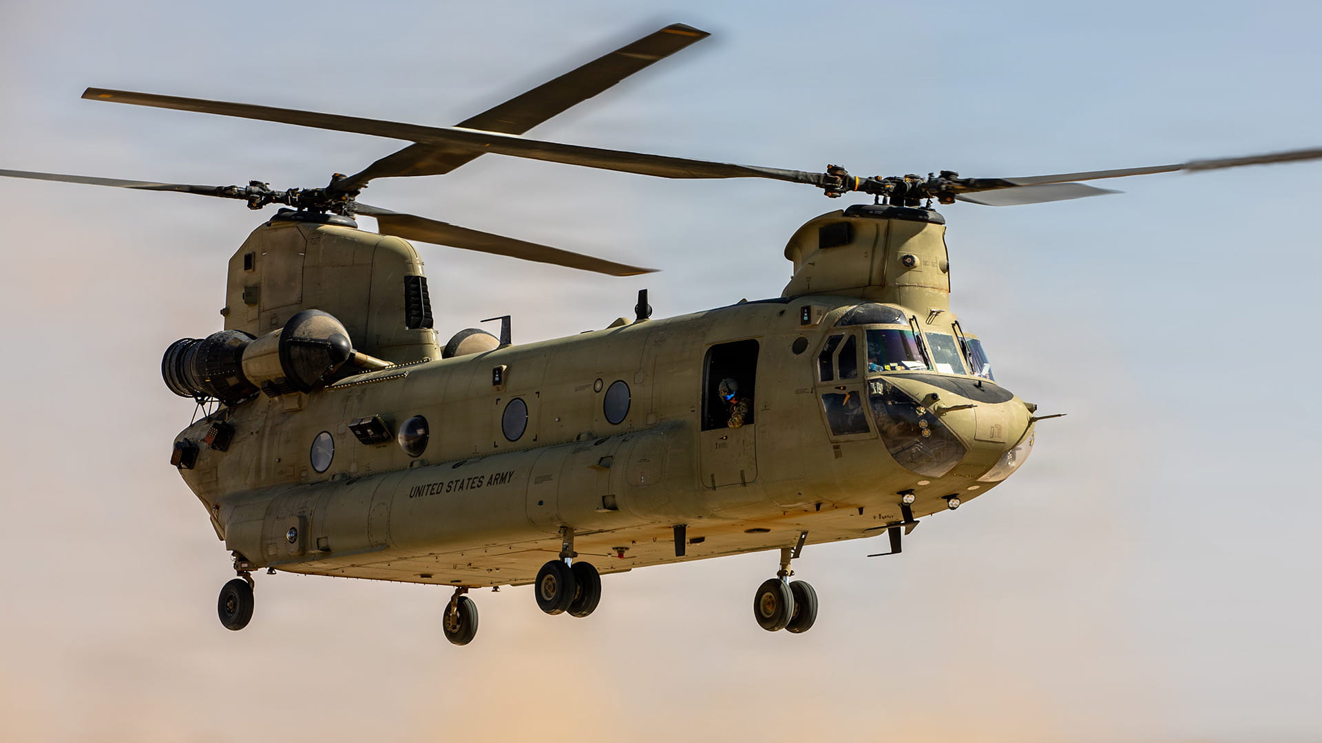 Chinook helicopter in flight