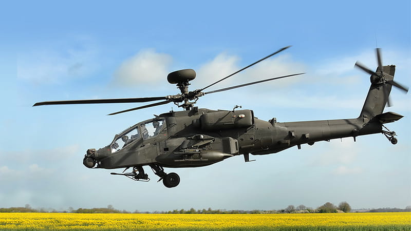 Apache helicopter hovering