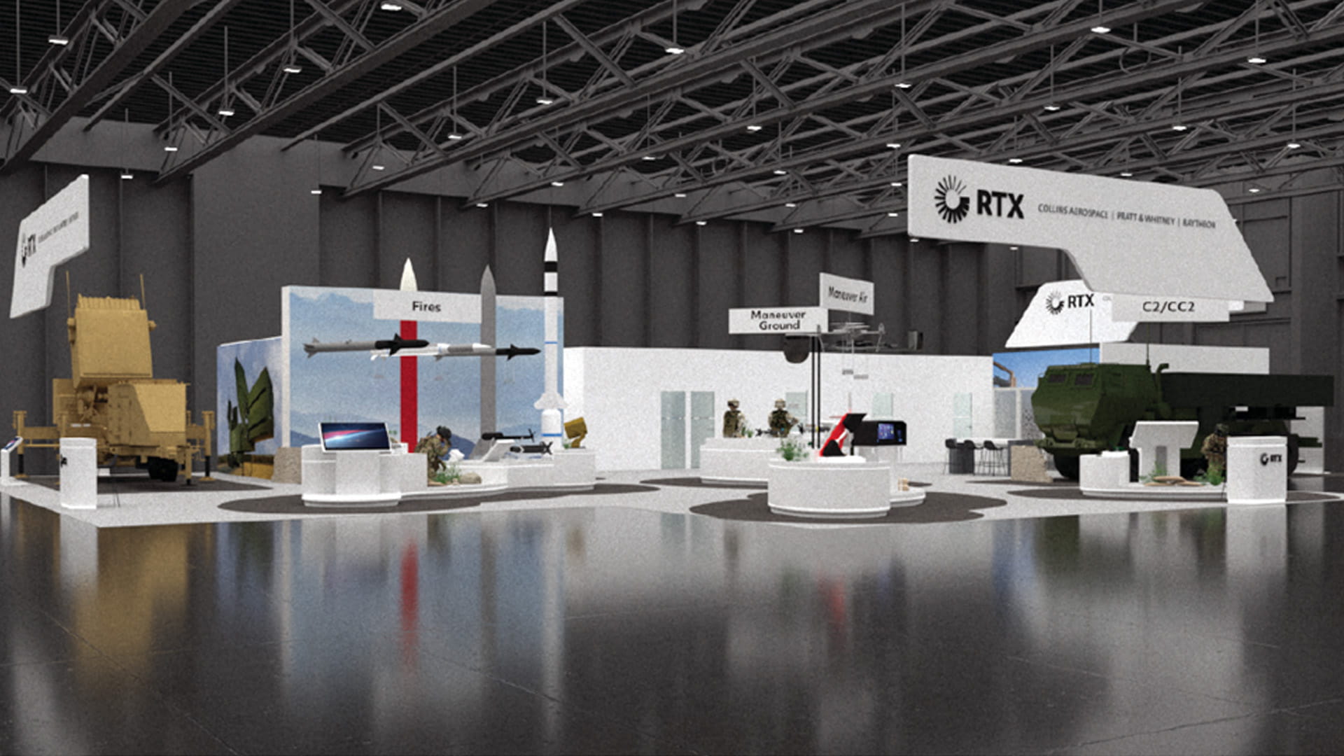 RTX booth render for AUSA floor