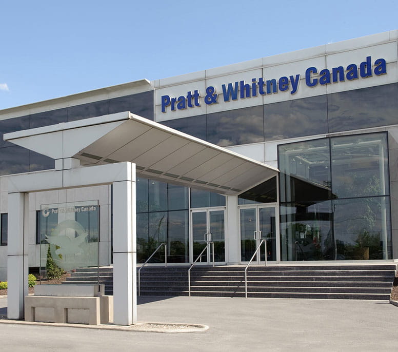 Pratt & Whitney's Campus 1 front lobby