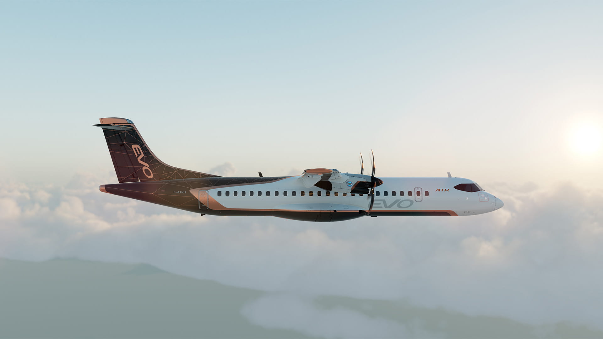 ATR 'EVO' propulsion on aircraft in flight