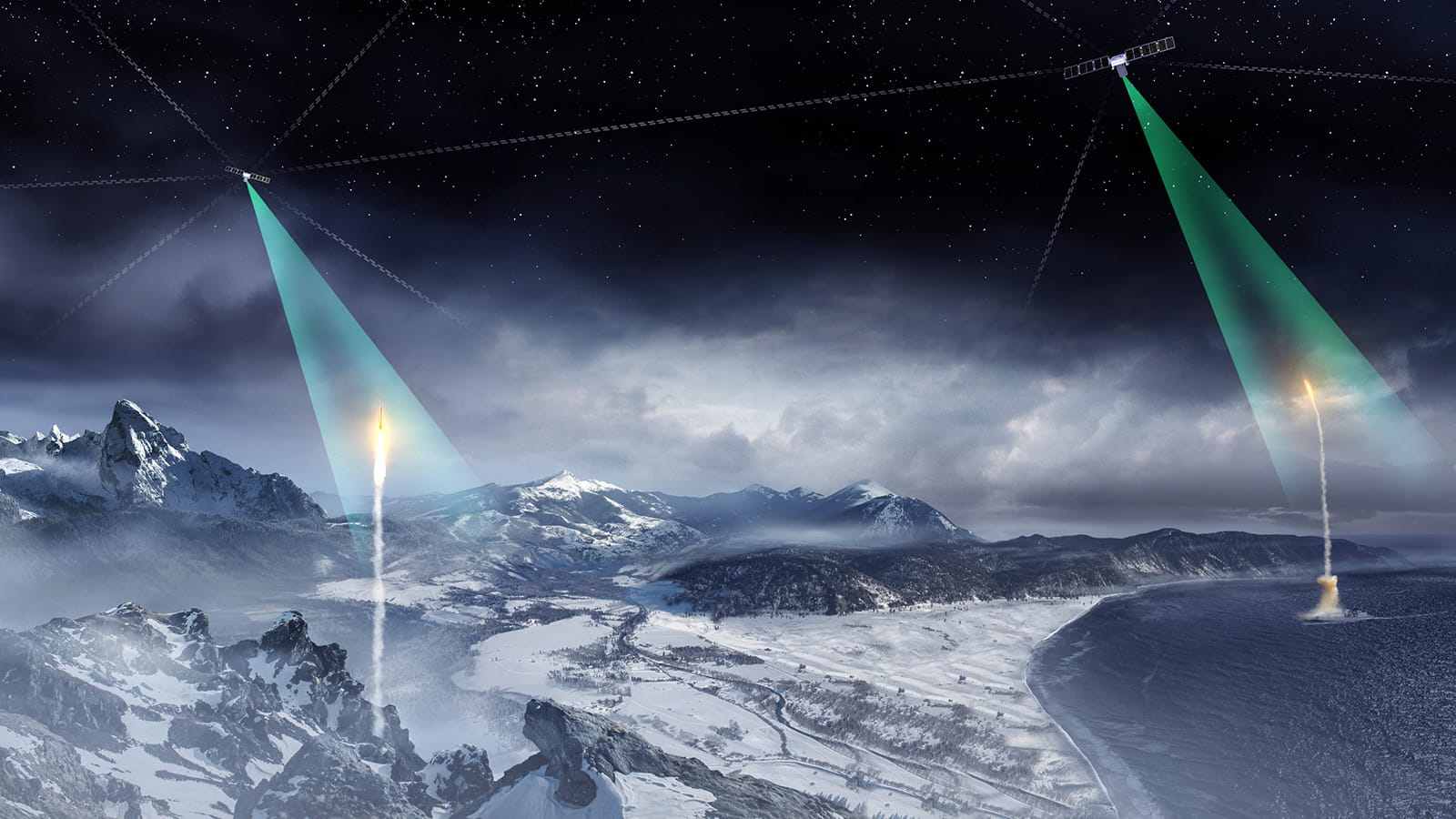 A constellation of low-Earth orbit satellites provides missile warning, missile tracking, and enhanced situational awareness.