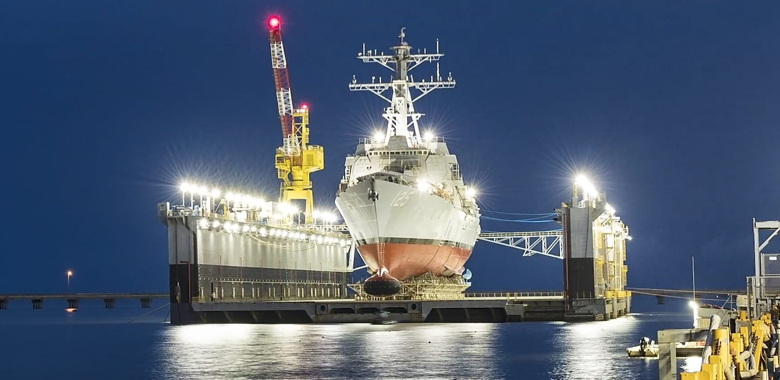 The U.S. Navy’s new guided missile destroyer, USS Jack H. Lucas (DDG-125), successfully launched at Huntington Ingalls Industries in Pascagoula, Mississippi, on June 4, 2021. (Huntington Ingalls Industries photo)