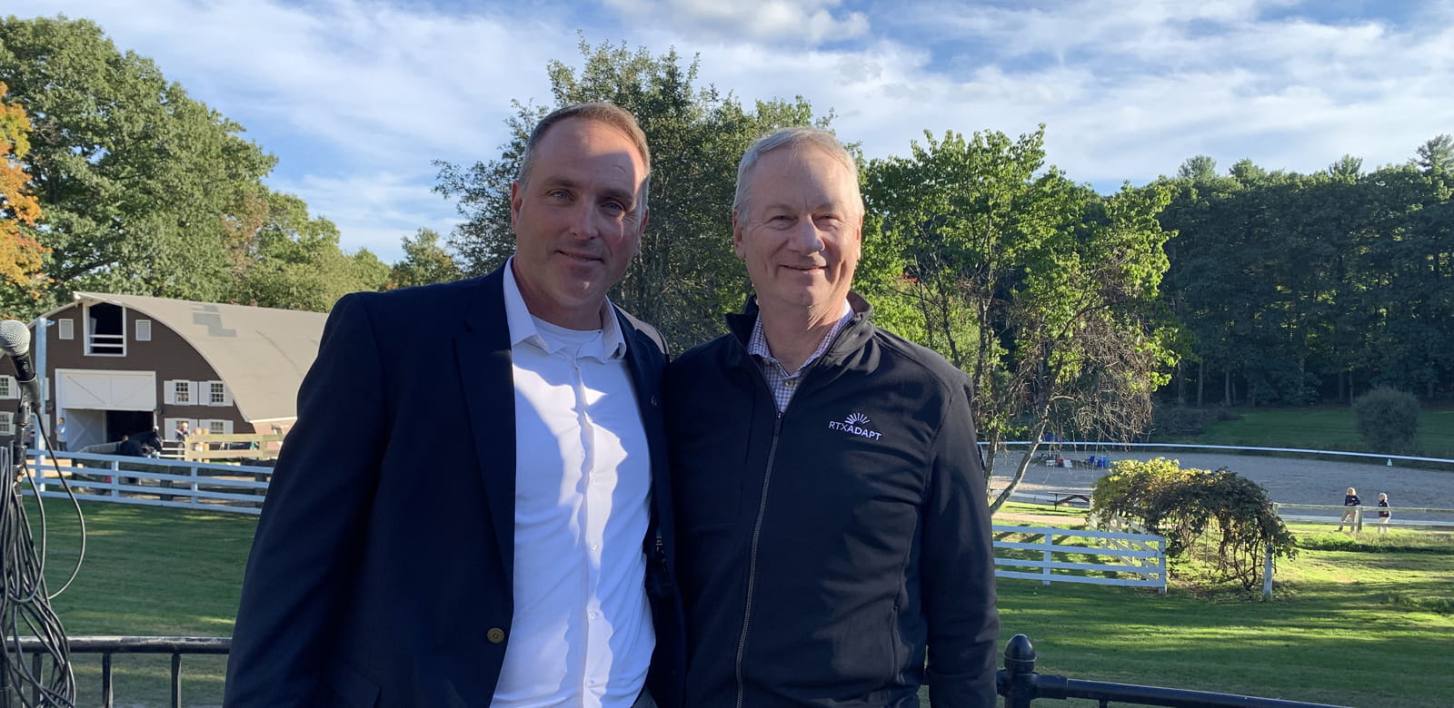 Raytheon employees volunteering at Ironstone Farm.