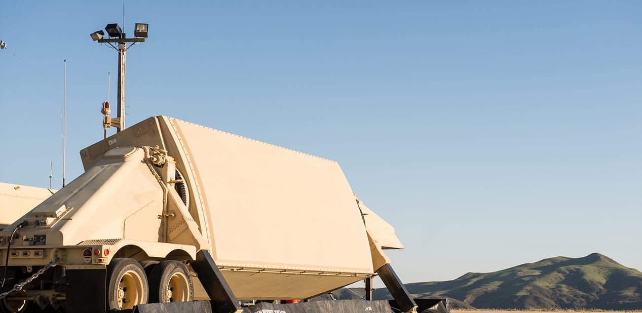 A critical element in the Ballistic Missile Defense System, the AN/TPY-2 radar continually searches the sky for ballistic missiles. AN/TPY-2 serves as the eyes of the Terminal High Altitude Area Defense System, known as THAAD.