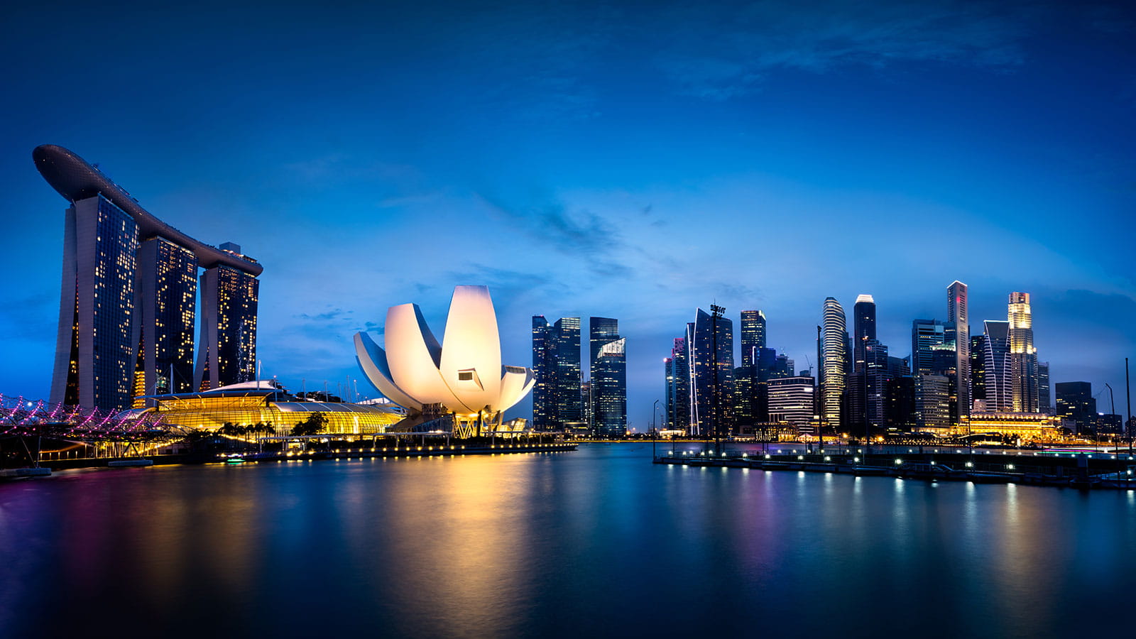 Singapore skyline at twilight