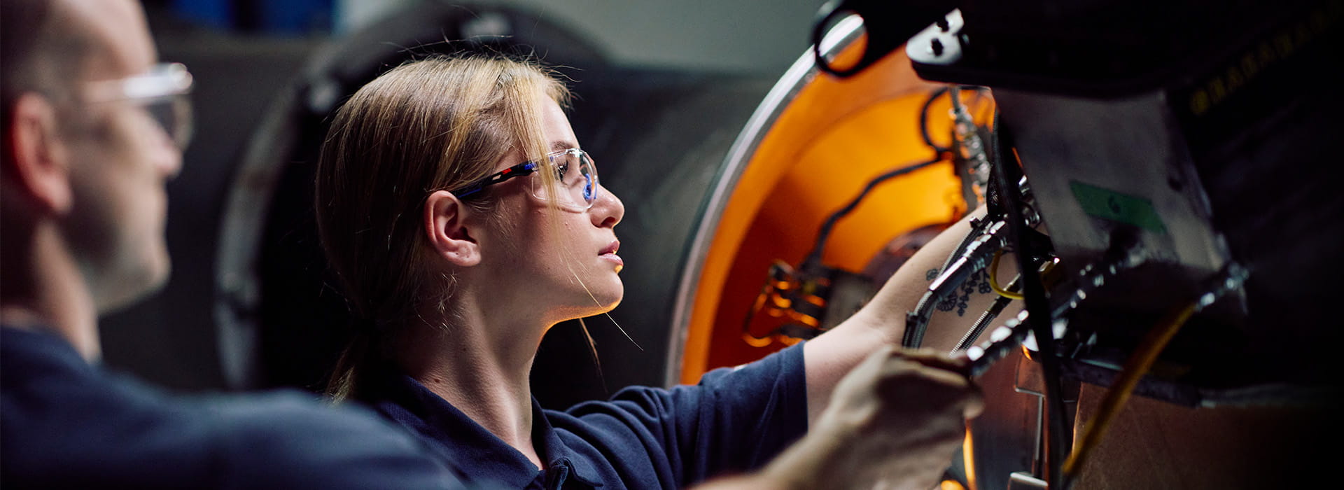 Pratt & Whitney careers highlight, male and female employee