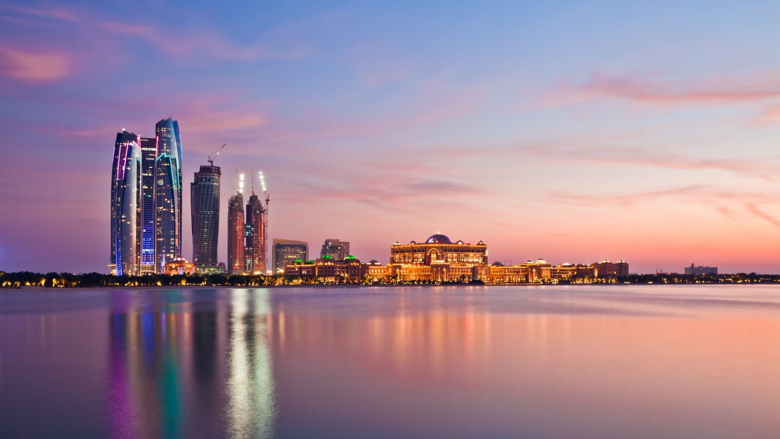 Abu Dhabi cityscape dusk