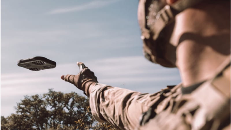 drone launched by soldier