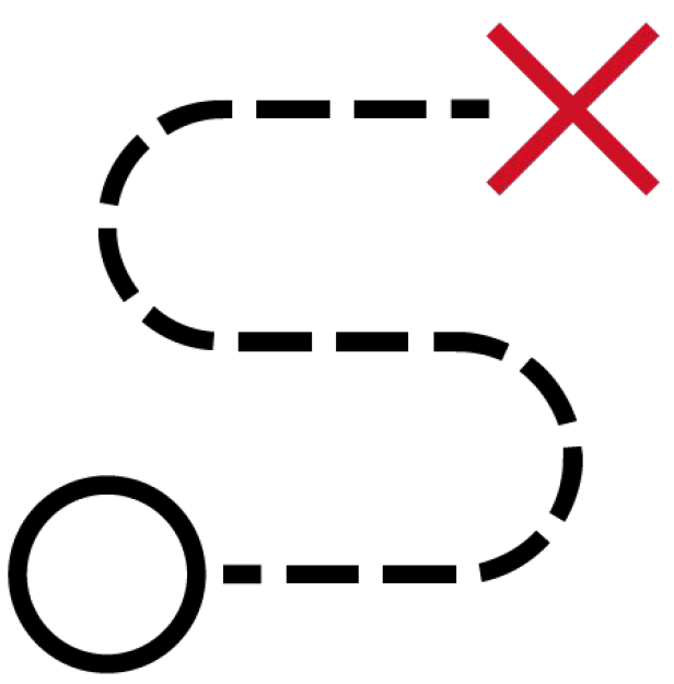 dashed path between points icon