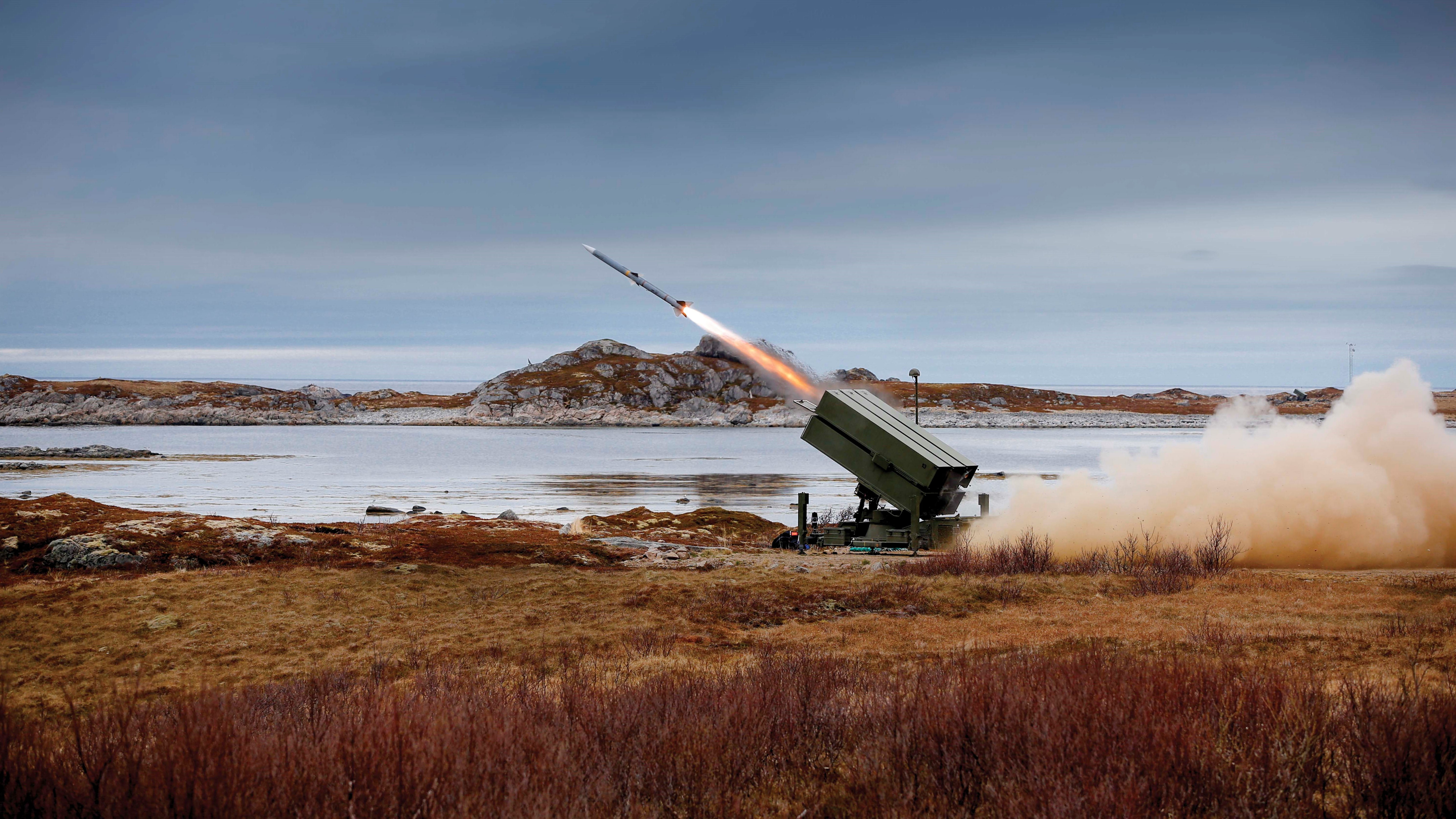 Military-grade weapon firing a missile