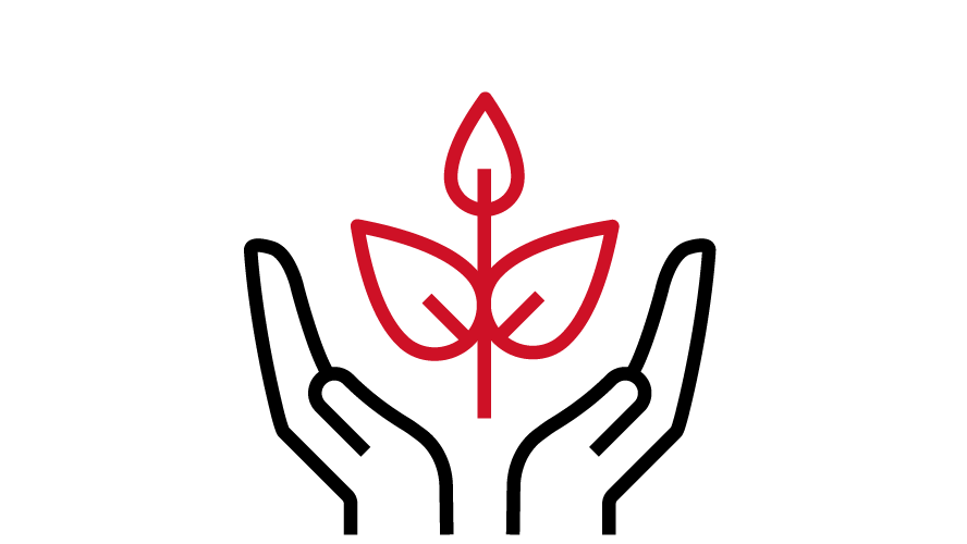 graphic icon flowing in cupped hands