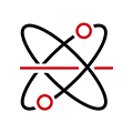 Black and red icon demonstrating innovation.