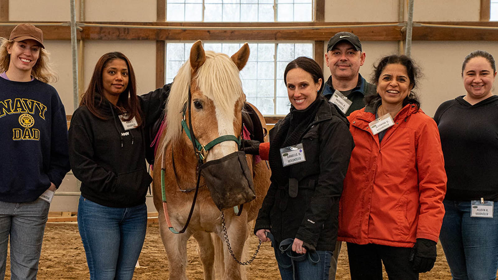 people with a horse at Ironstone Farm