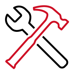 An icon of a hammer and wrench