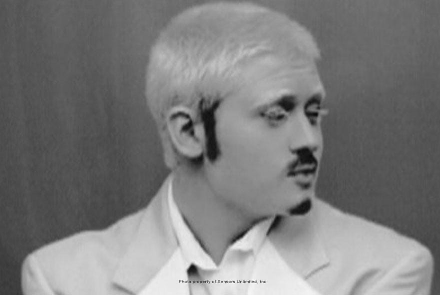 A man viewed through an infrared camera