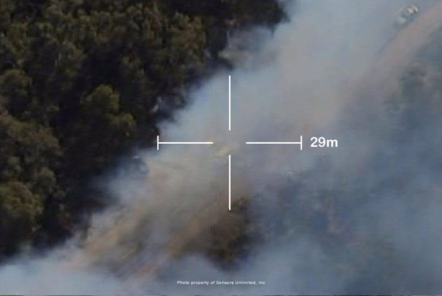 Smoke from a fire as viewed directly in visible light