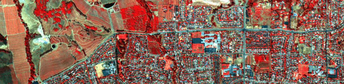 colorful satellite image of a city
