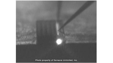 a short wave infrared camera imaging the shape of a laser beam