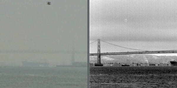 San Francisco Bay Bridge foggy vs clearer
