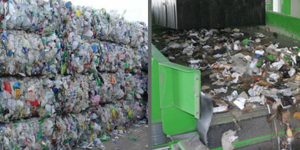 plastics being sorted and stored