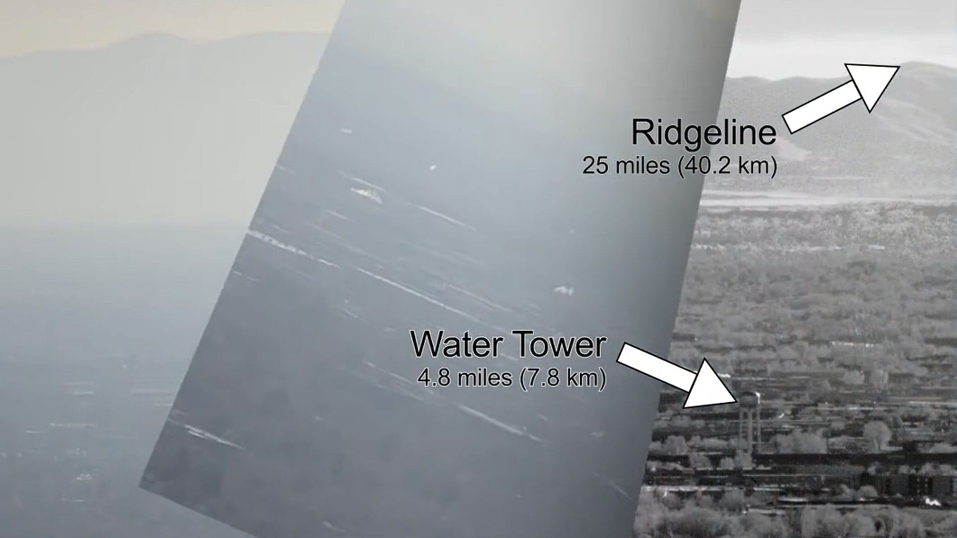Comparing visible imagery and shortwave infrared (SWIR) imagery during a period of very low ground-level visibility.