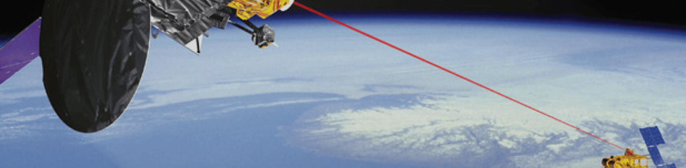 laser beam between two staellites orbiting the earth