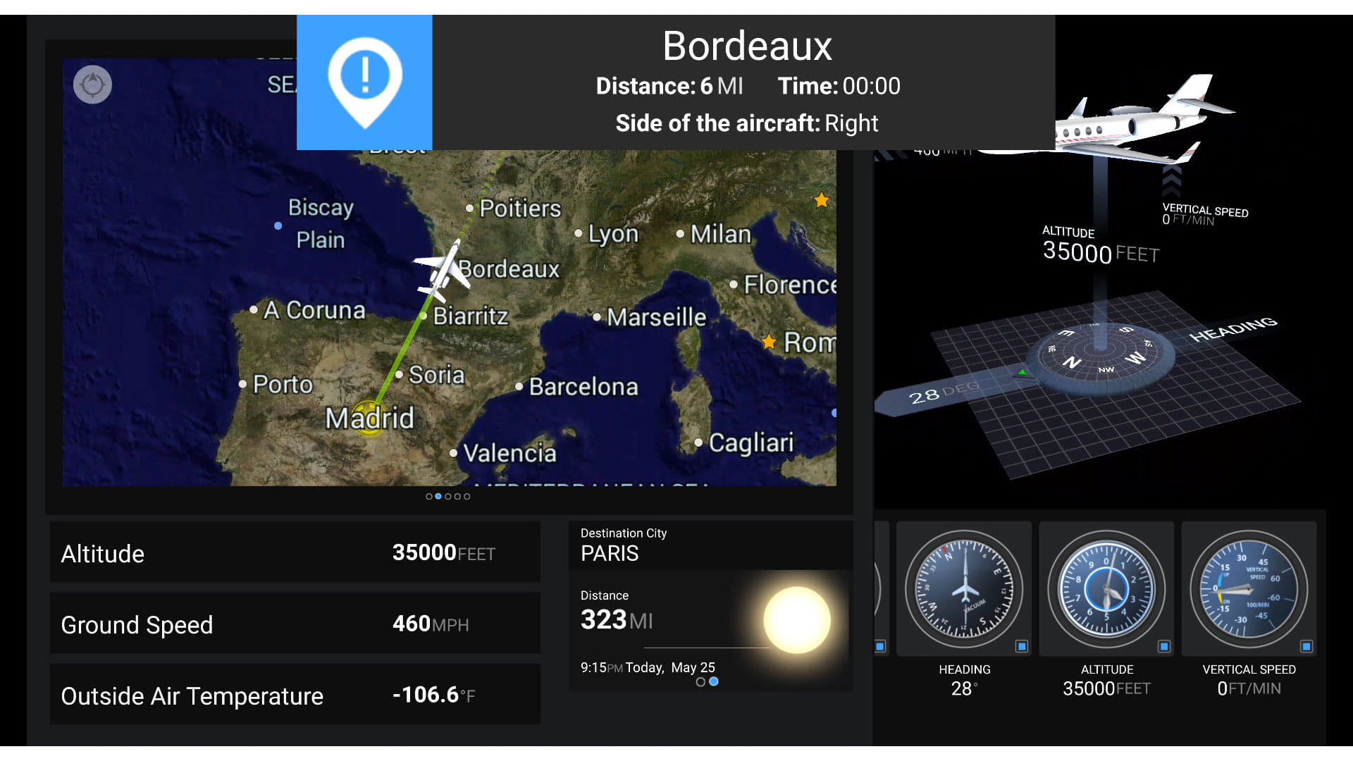 Moving map display